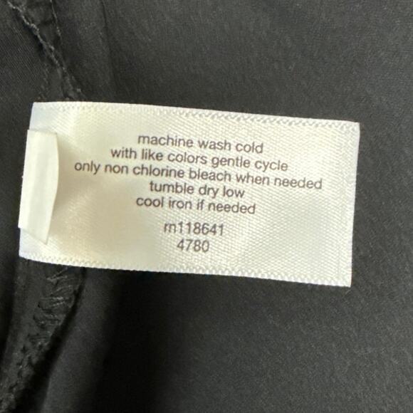 Lane Bryant Black Classic Satiny Button Down Boyfriend Shirt Size 28 No Peek NEW - Picture 7 of 12